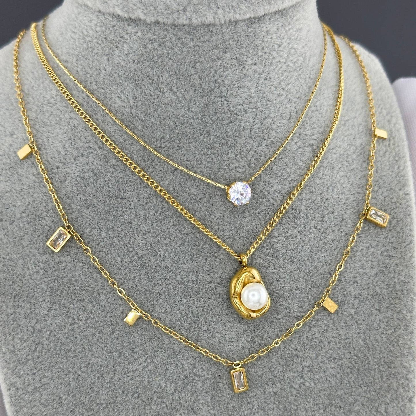 18K gold plated Stainless steel necklace, Intensity (no.33)
