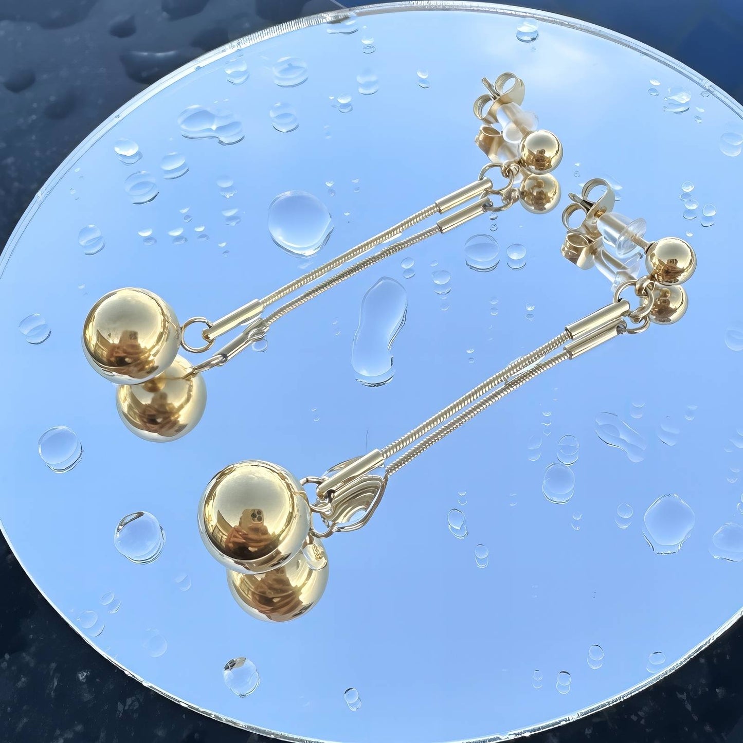 18K gold plated Stainless steel earrings, Intensity (no.11)