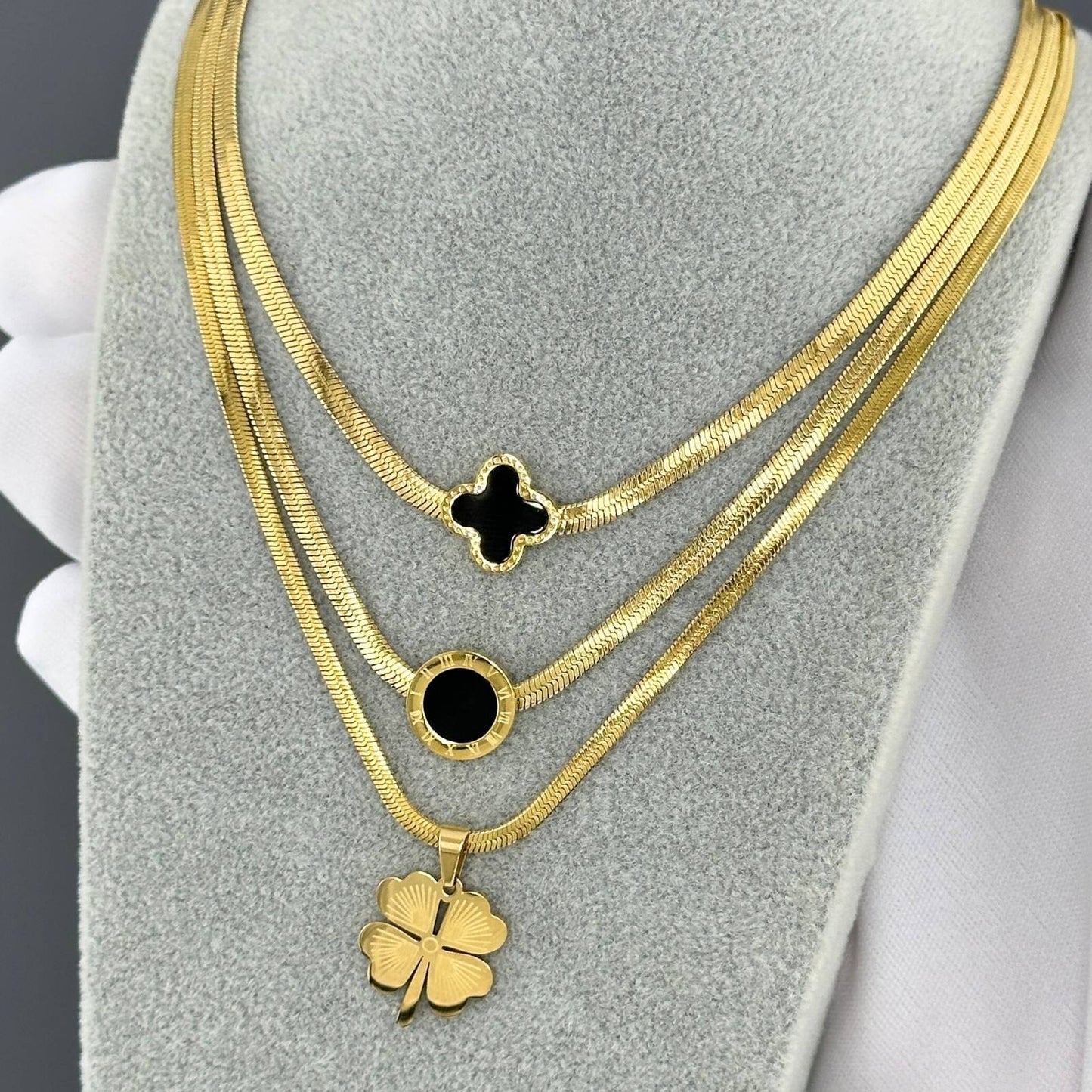 18K gold plated Stainless steel necklace, Intensity(no.103)