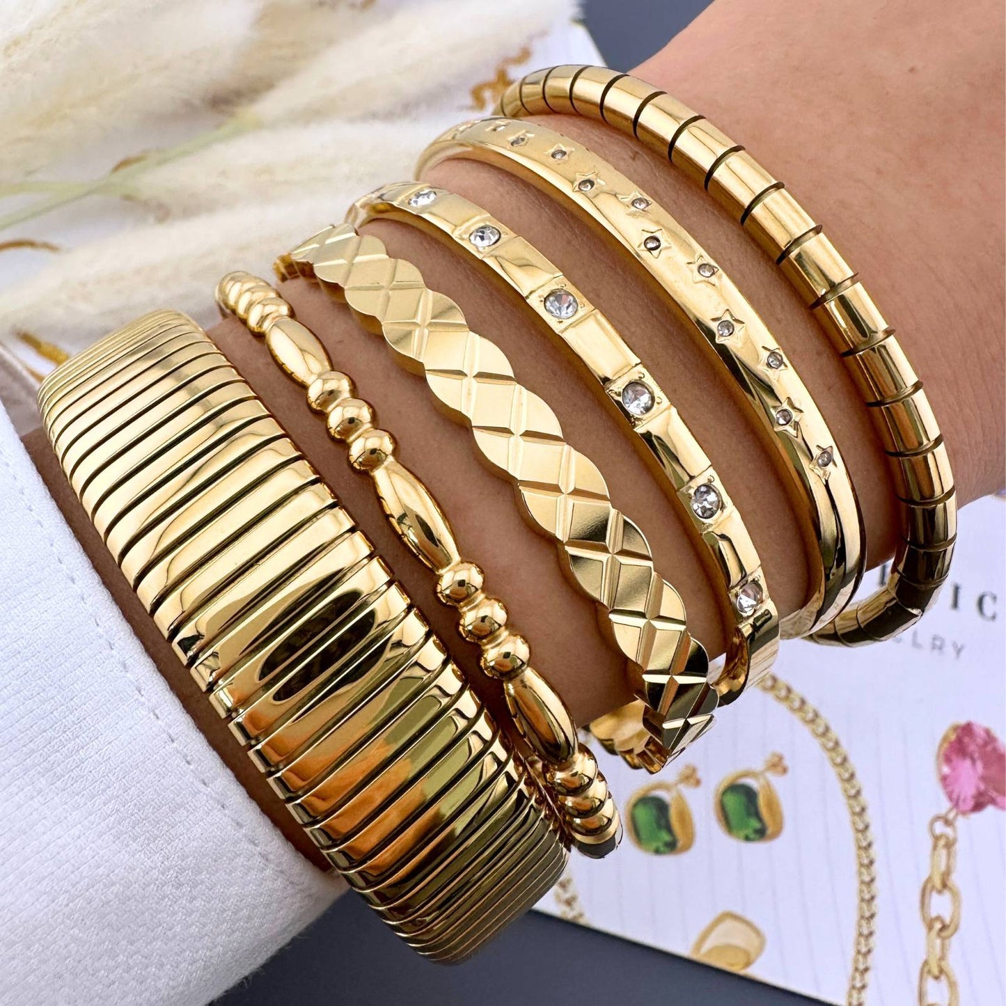 18K gold plated Stainless steel bracelet, Intensity (no.29)