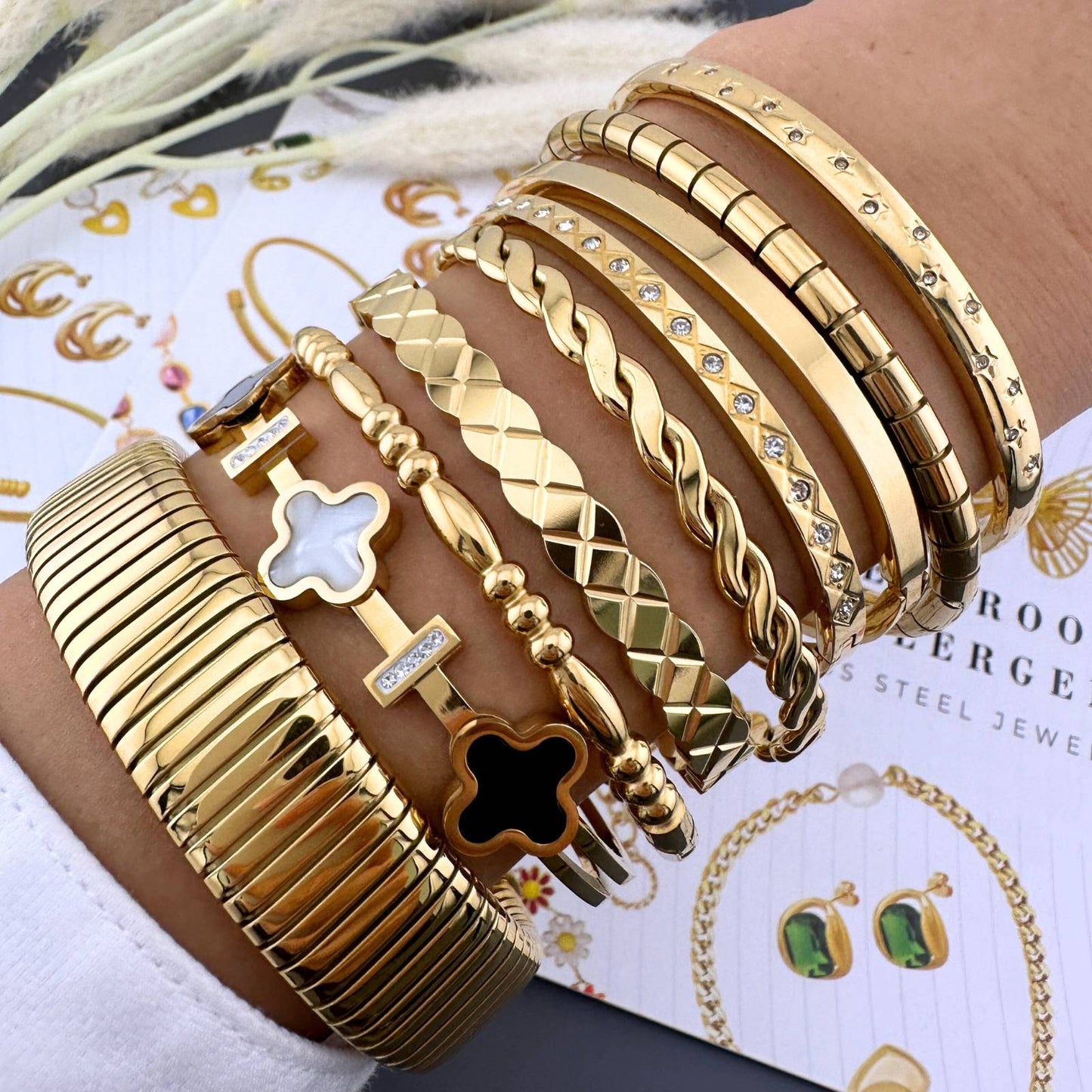 18K gold plated Stainless steel bracelet, Intensity (no.39)