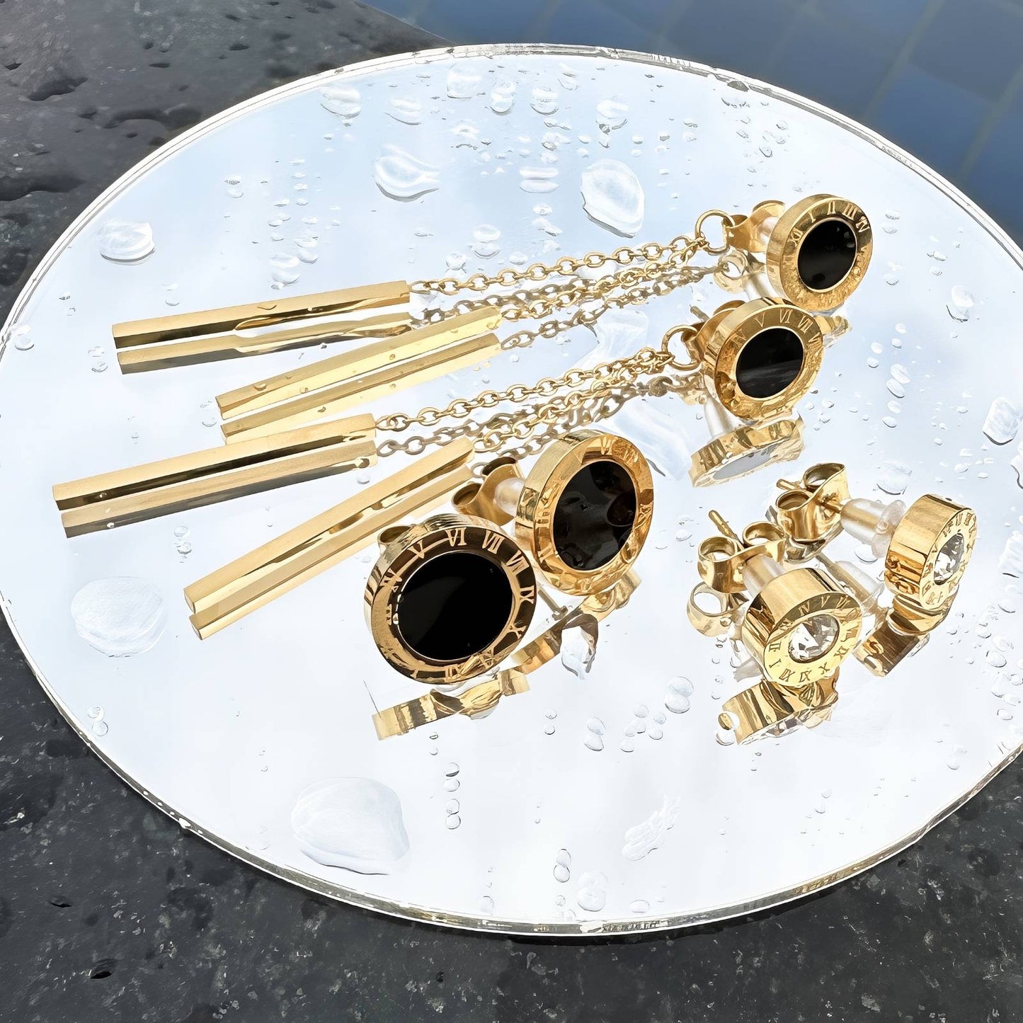 18K gold plated Stainless steel Inspired earrings, Intensity(no.93)