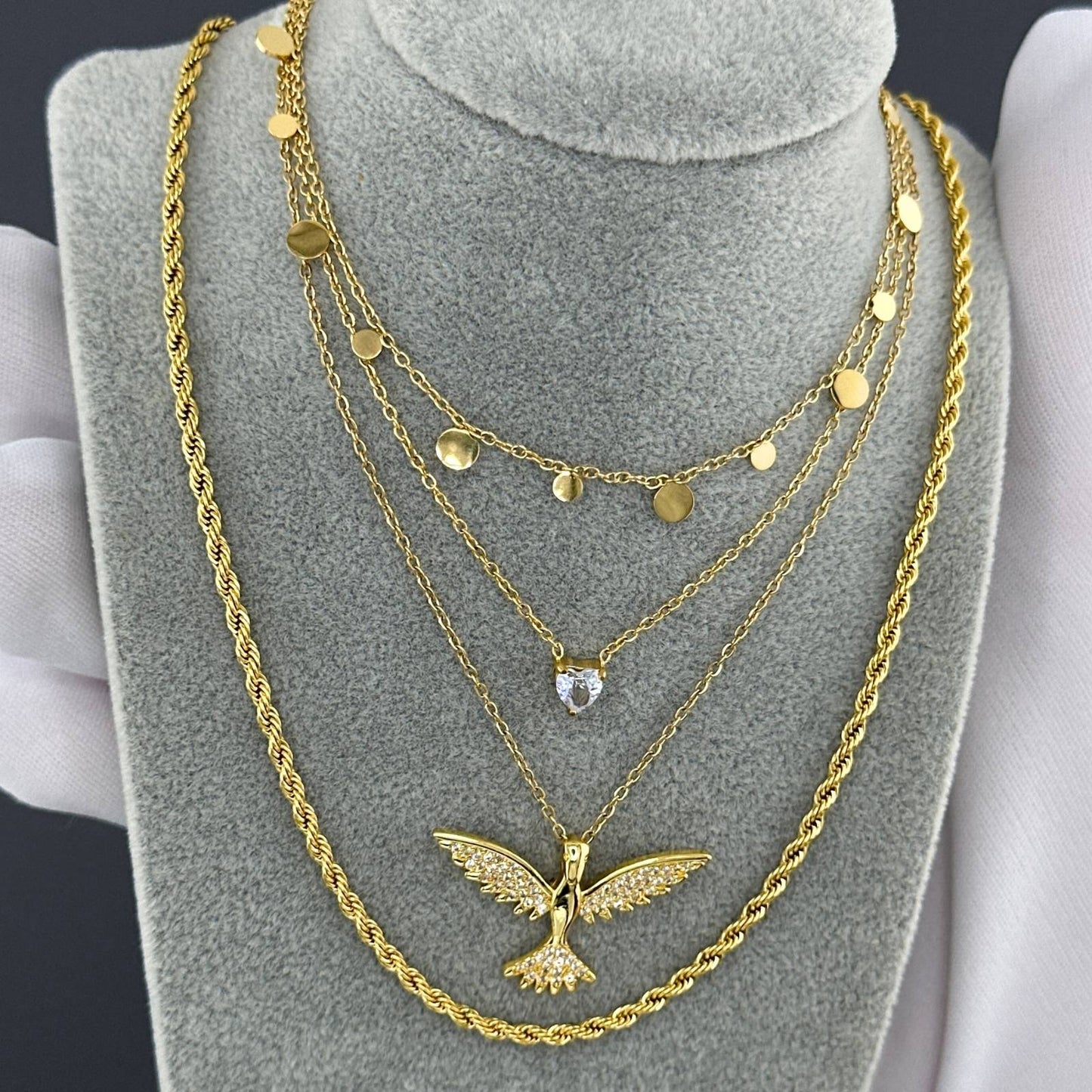 18K gold plated Stainless steel necklace, Intensity (no.66)