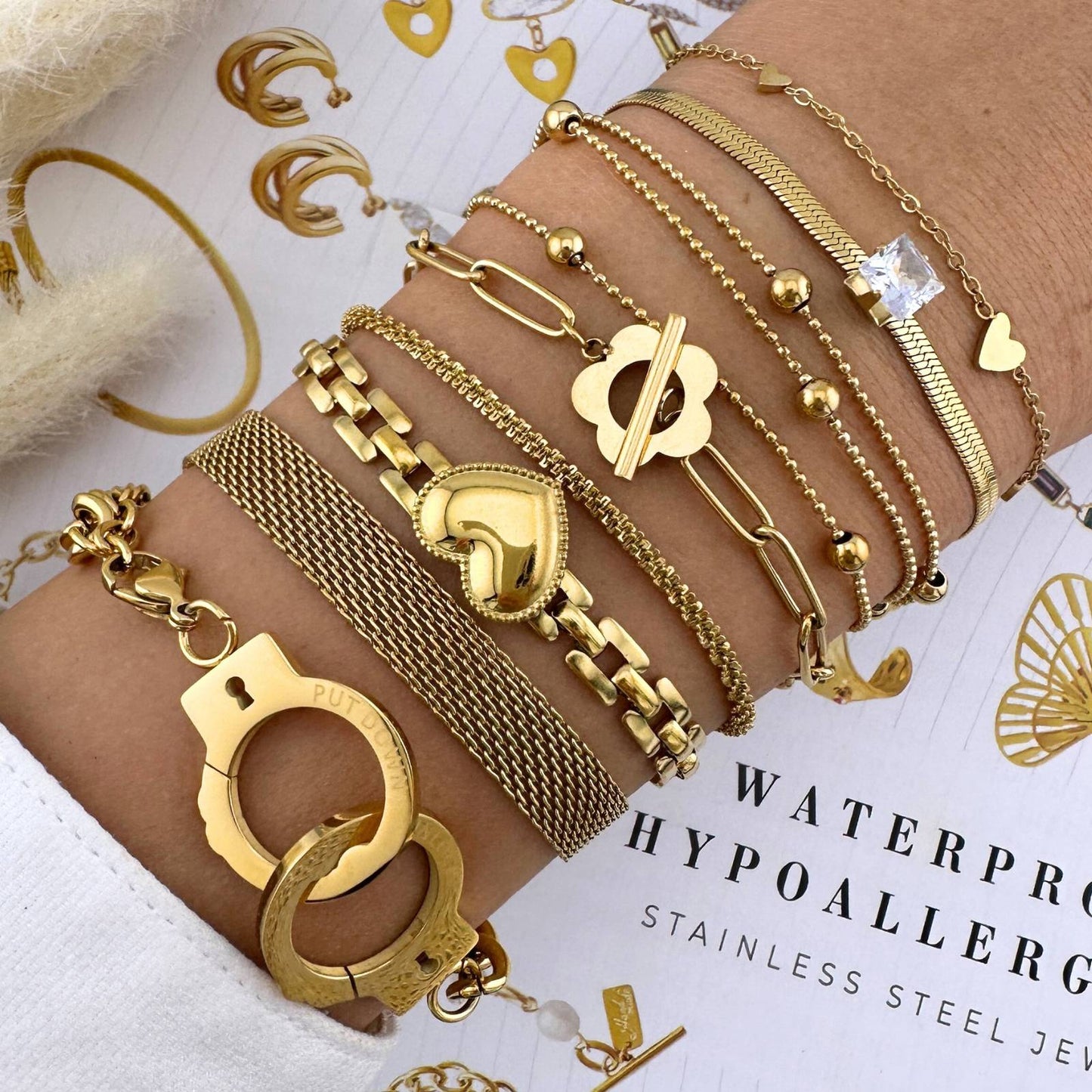 18K gold plated Stainless steel bracelet, Intensity(no.90)