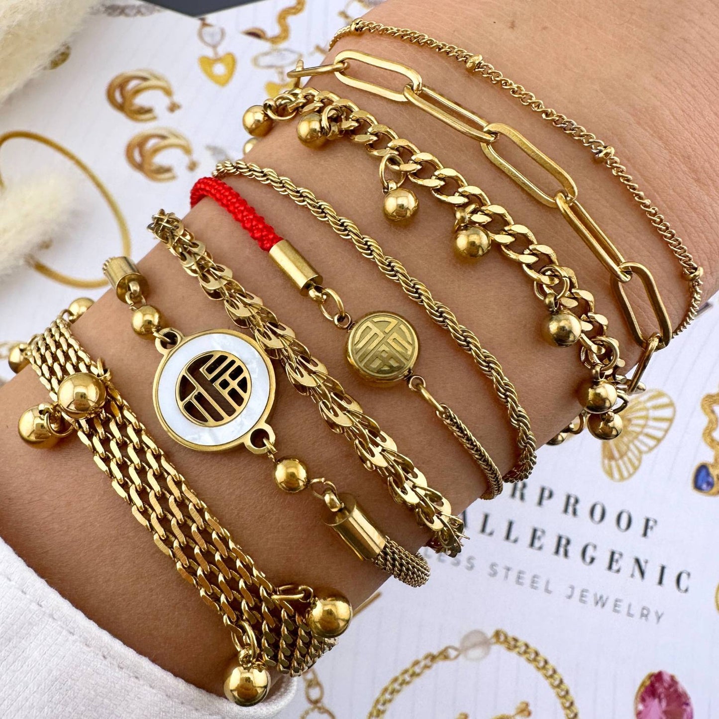 18K gold plated Stainless steel bracelet, Intensity(no.89)