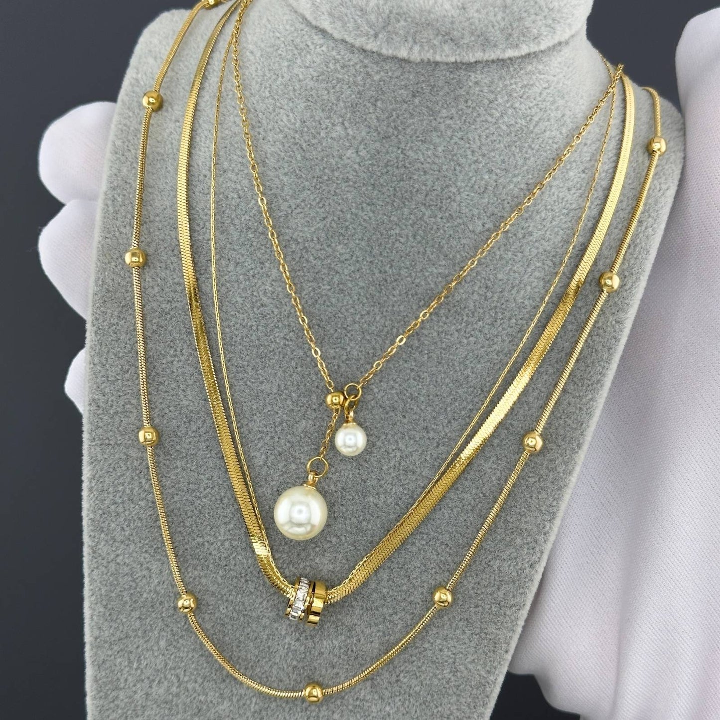 18K gold plated Stainless steel necklace, Intensity (no.3)