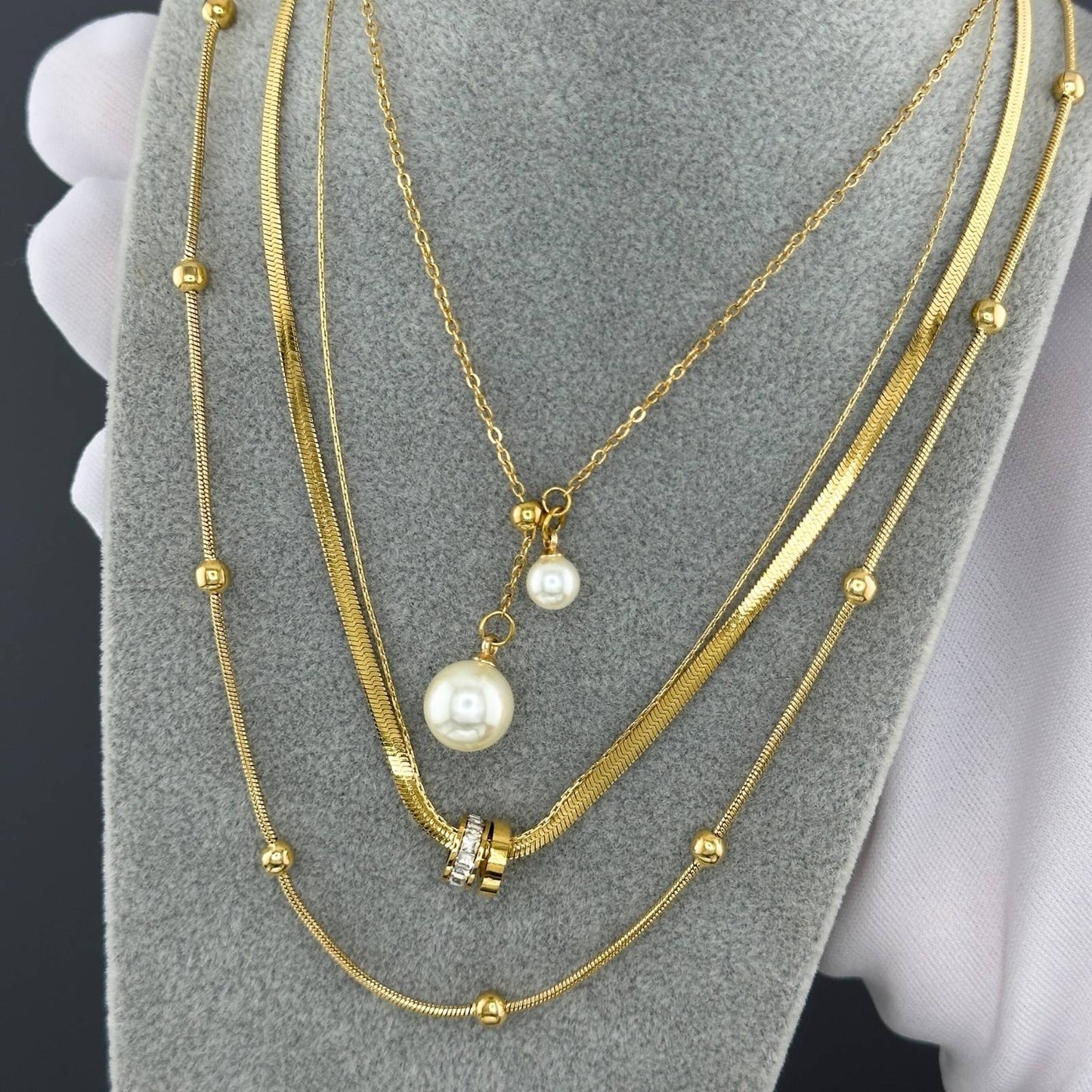 18K gold plated Stainless steel necklace, Intensity (no.3)