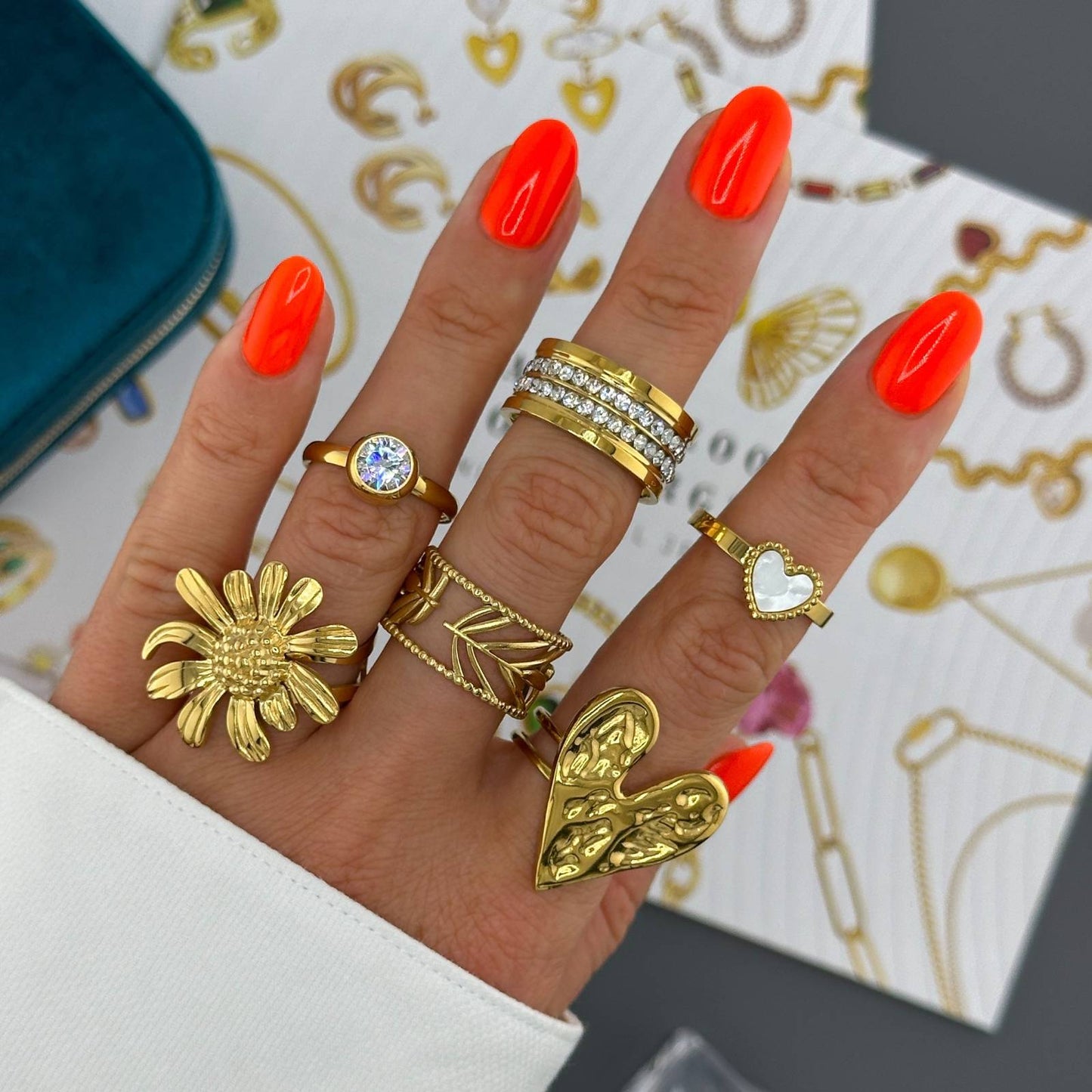 18K gold plated Stainless steel finger ring, Intensity (no.19)