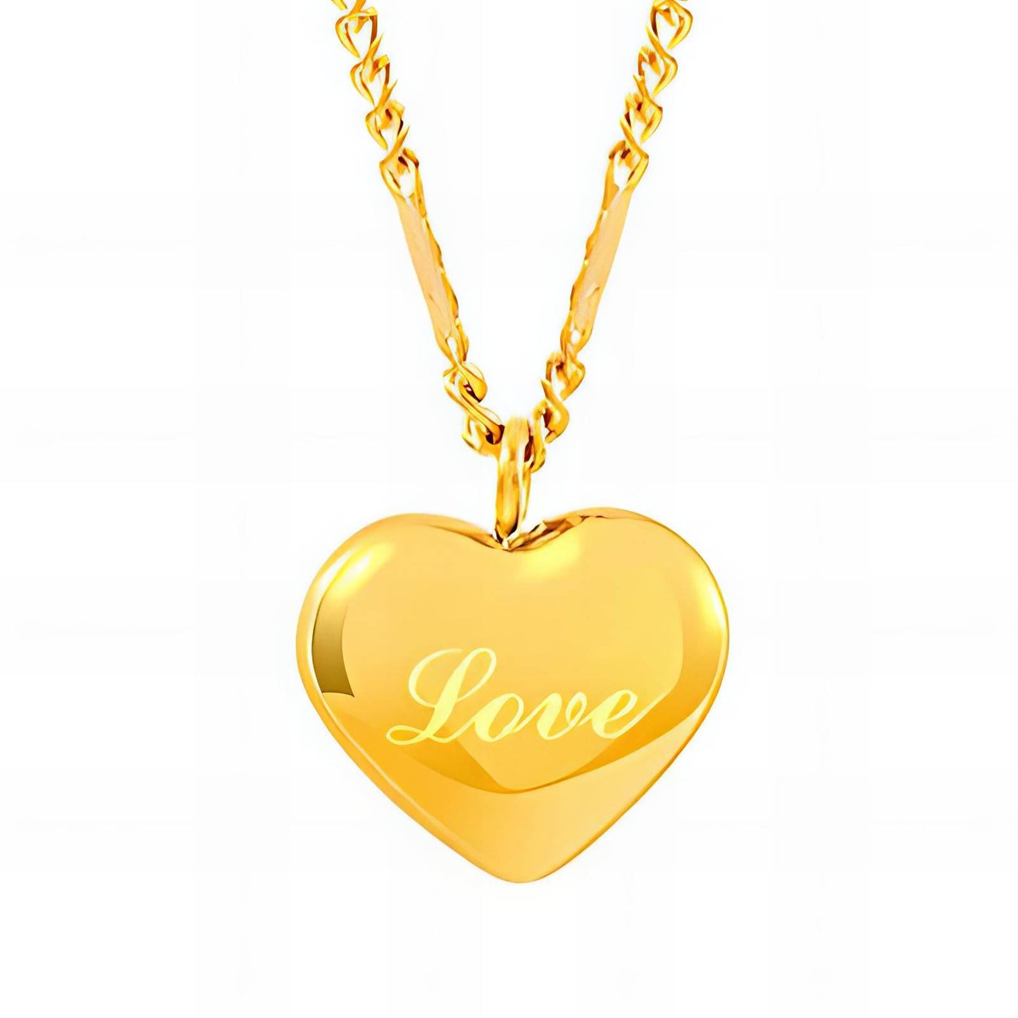 18K gold plated Stainless steel Heart necklace, Intensity (no.15)