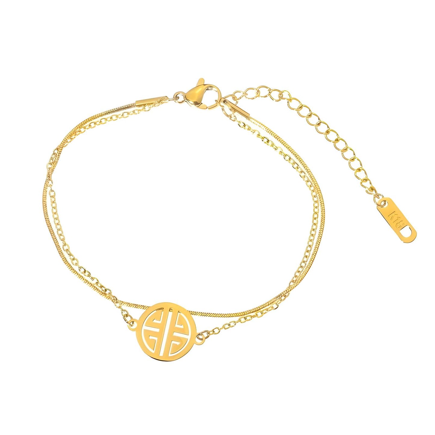 18K gold plated Stainless steel anklet, Intensity(no.75)