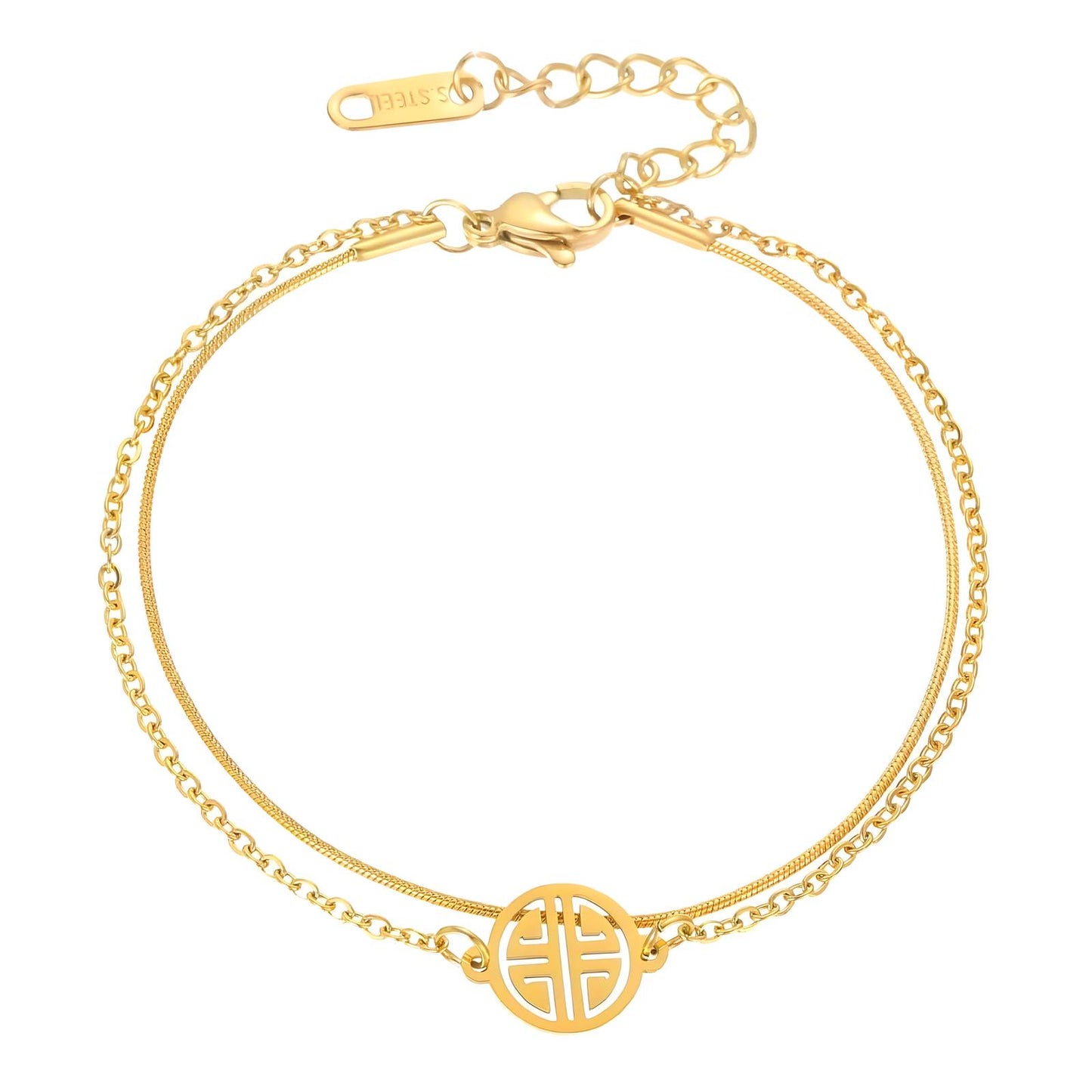 18K gold plated Stainless steel anklet, Intensity(no.75)