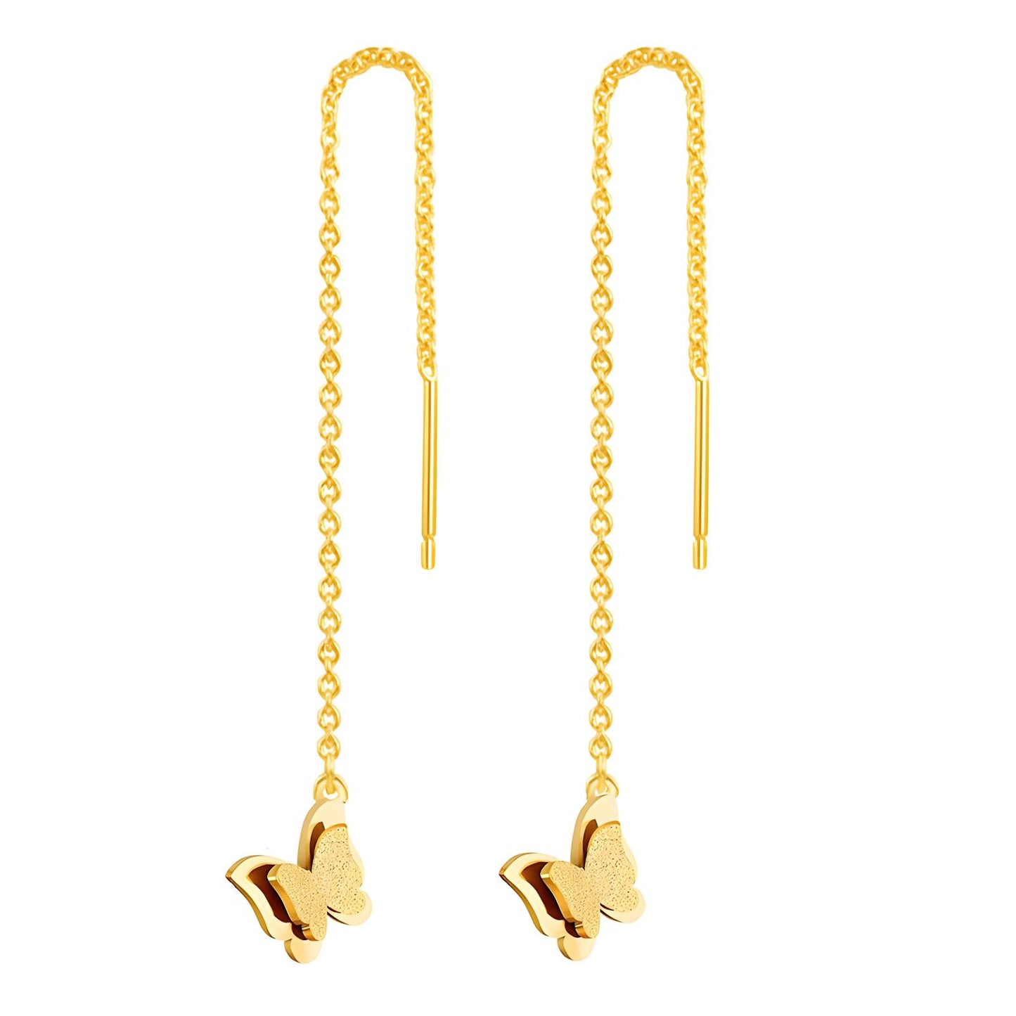 18K gold plated Stainless steel Butterflies earrings, Intensity(no.78)