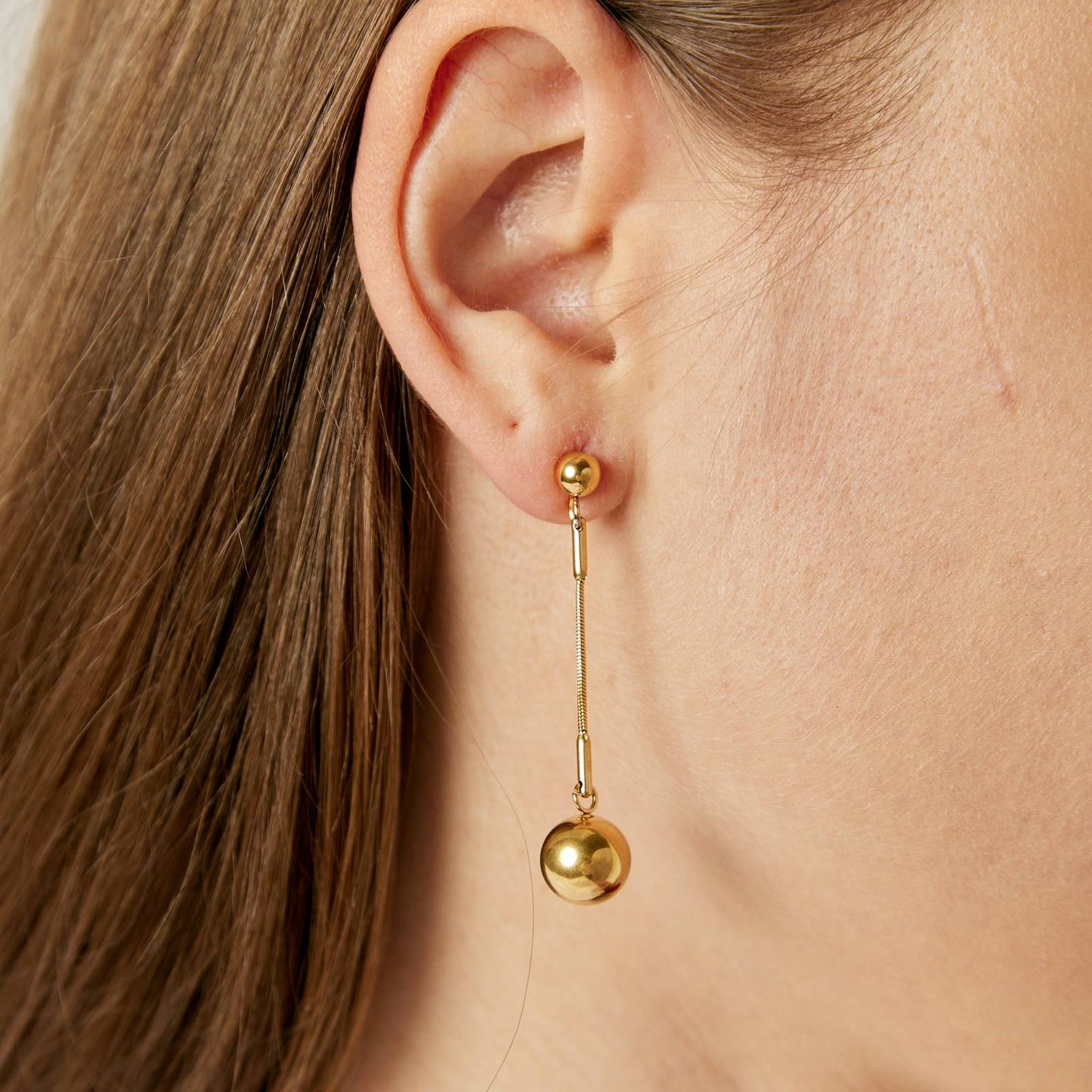 18K gold plated Stainless steel earrings, Intensity (no.11)