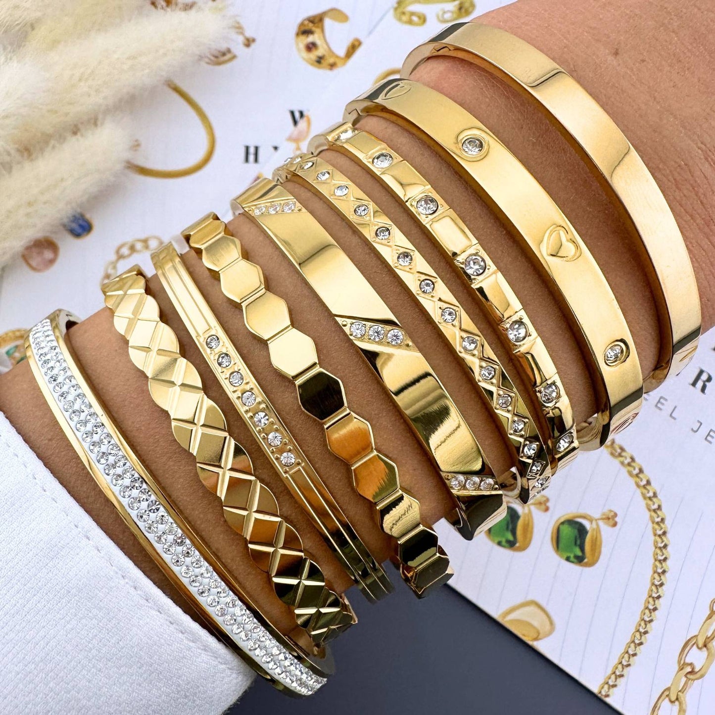 18K gold plated Stainless steel bracelet, Intensity (no.29)