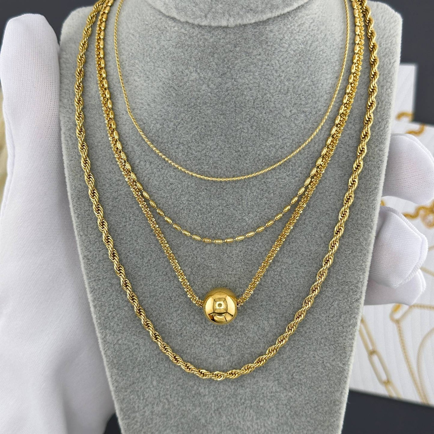 18K gold plated Stainless steel necklace, Intensity (no.57)