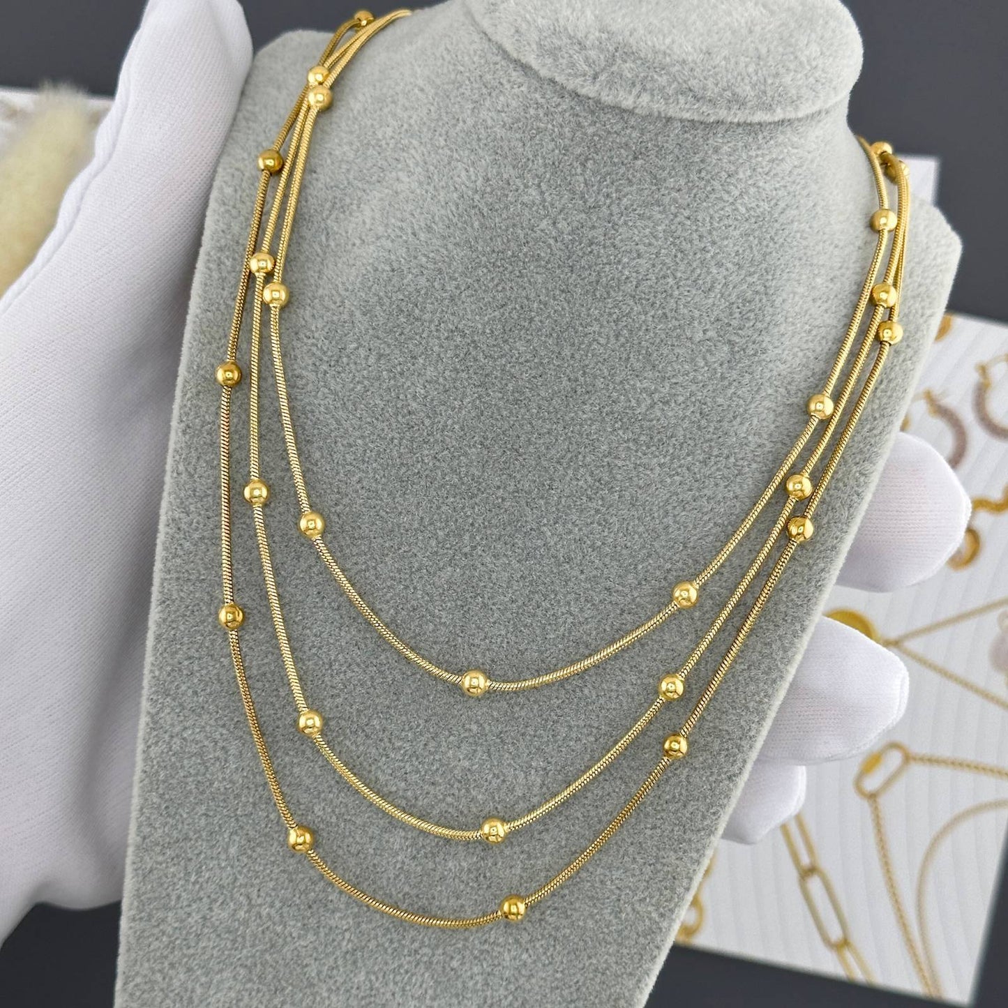 18K gold plated Stainless steel necklace, Intensity (no.24)