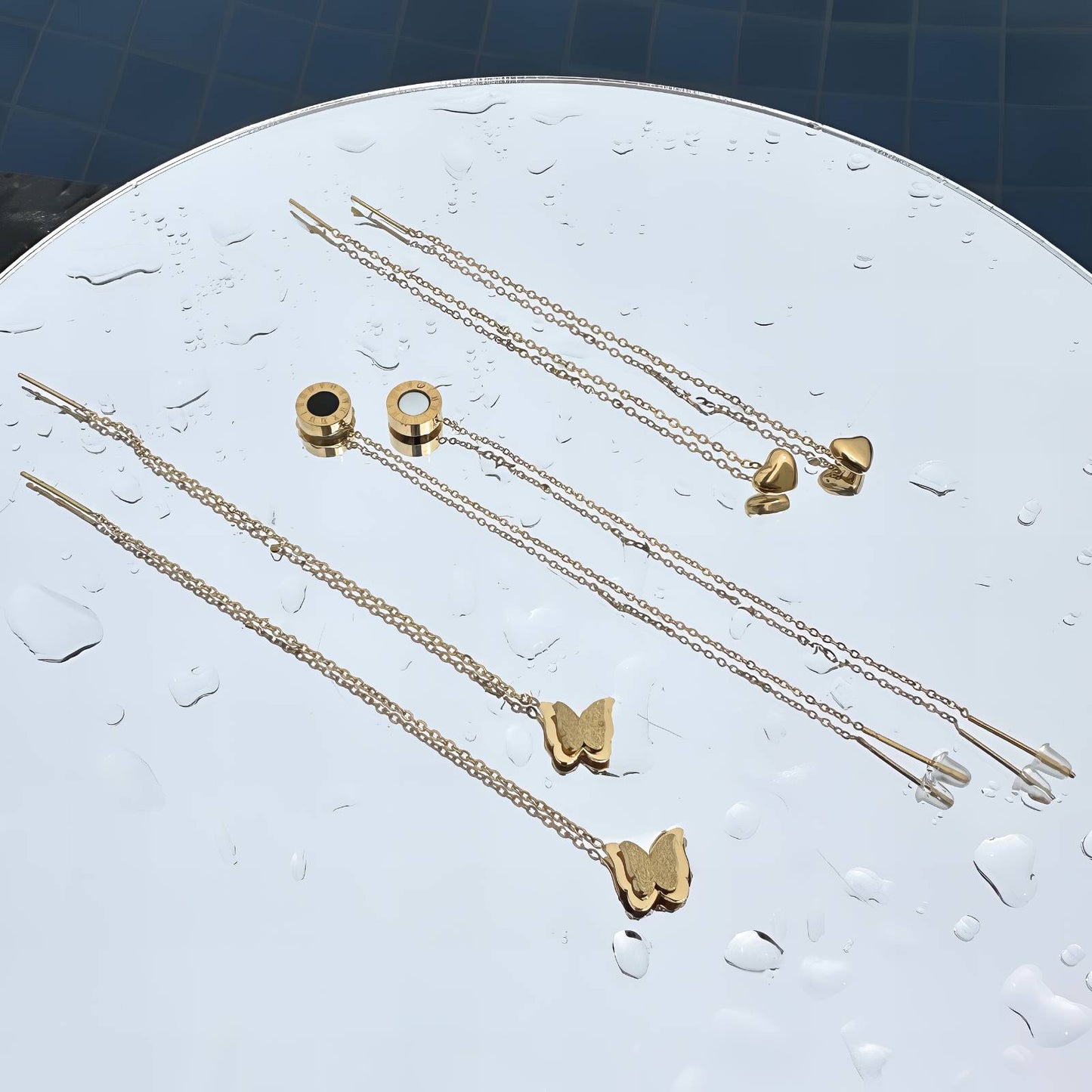 18K gold plated Stainless steel  Butterflies earrings, Intensity(no.78)