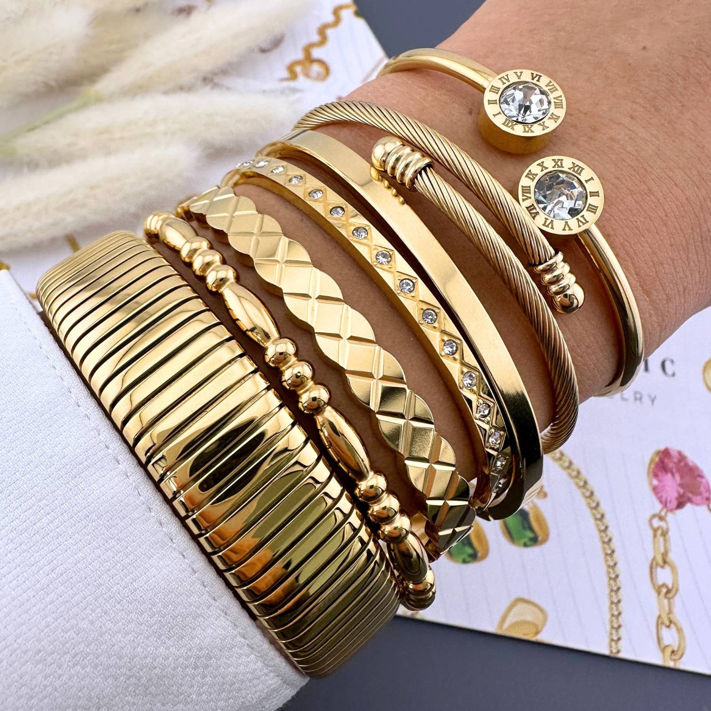 18K gold plated Stainless steel bracelet, Intensity (no.39)