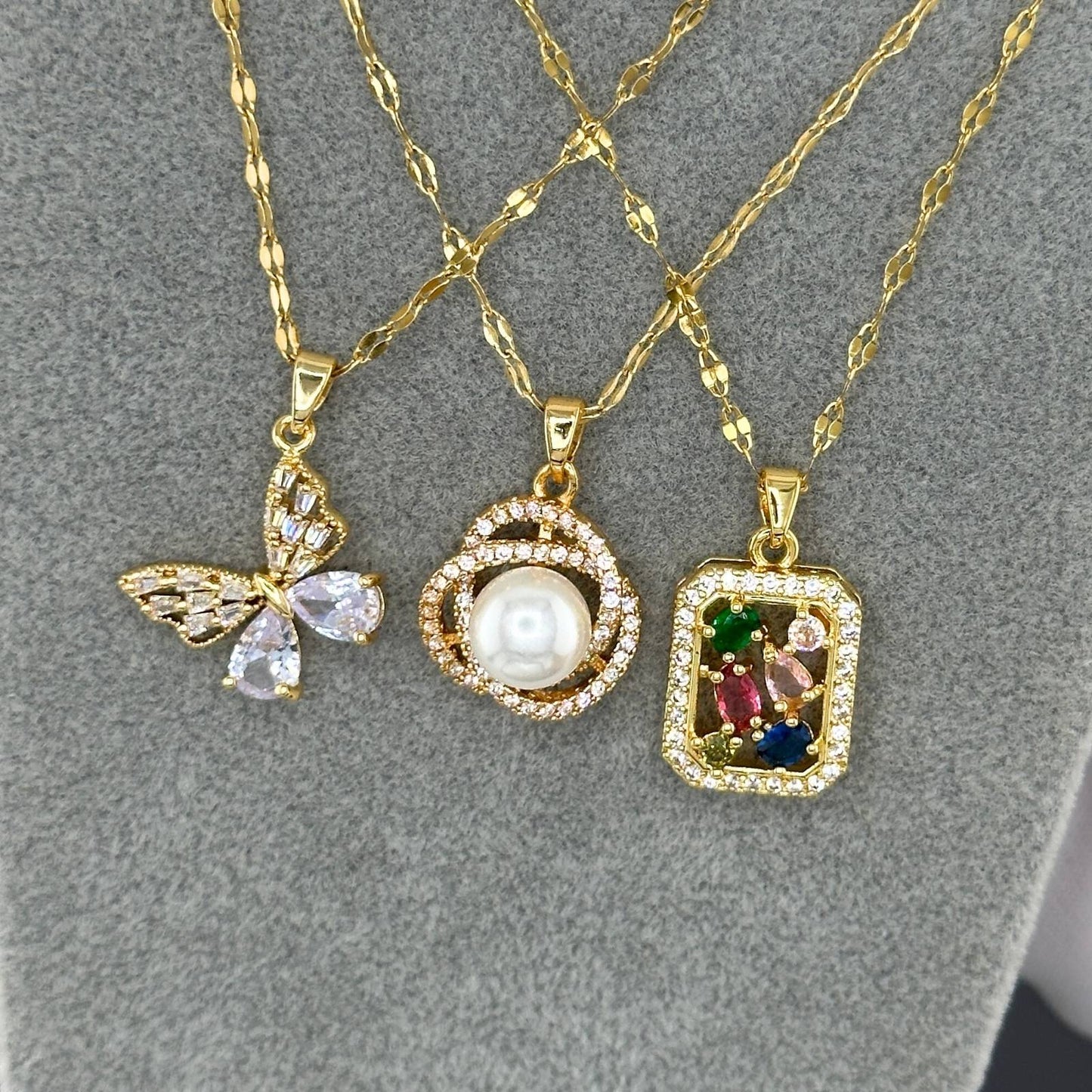 18K gold plated Stainless steel necklace, Intensity(no.73)
