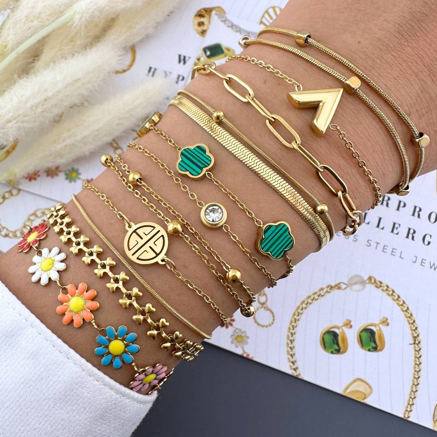 18K gold plated Stainless steel bracelet, Intensity (no.30)