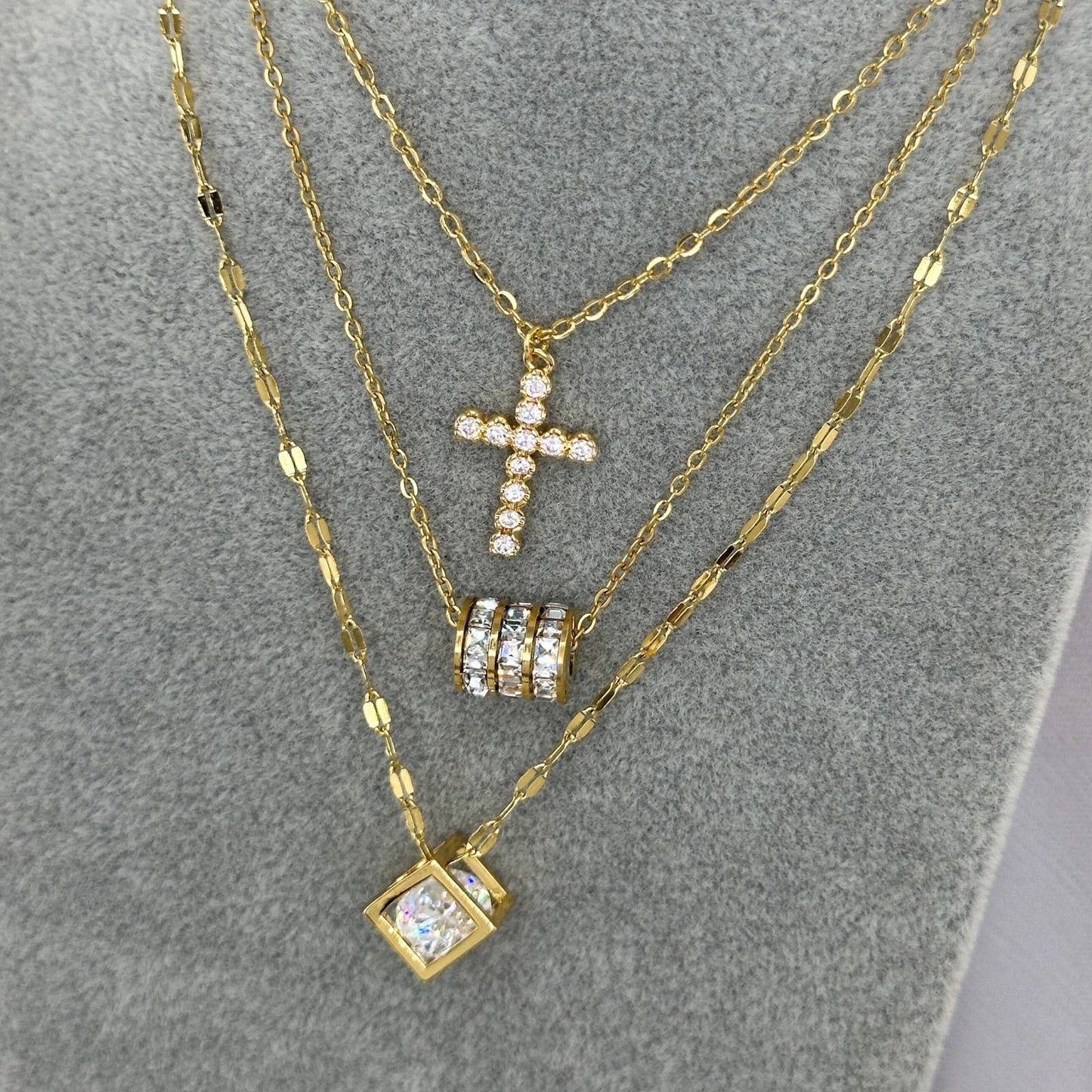 18K gold plated Stainless steel necklace, Intensity(no.104)