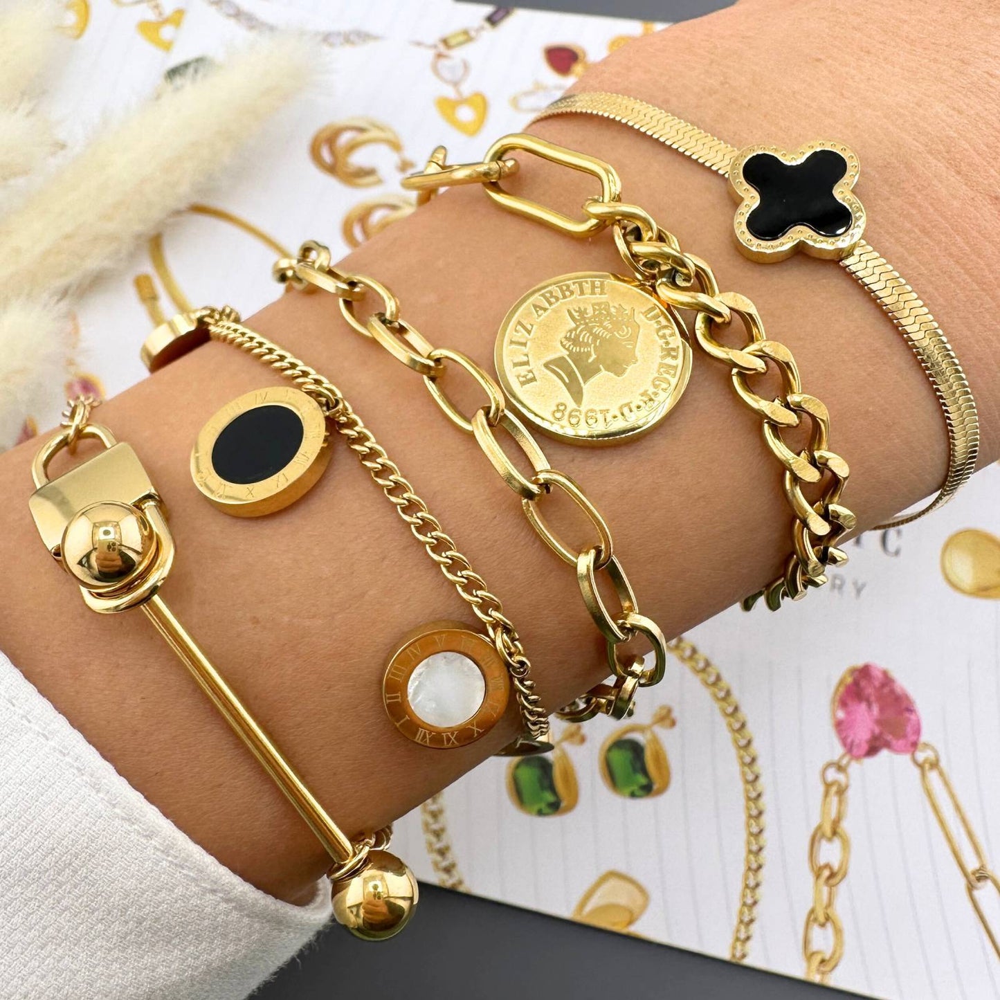 18K gold plated Stainless steel bracelet, Intensity (no.13)
