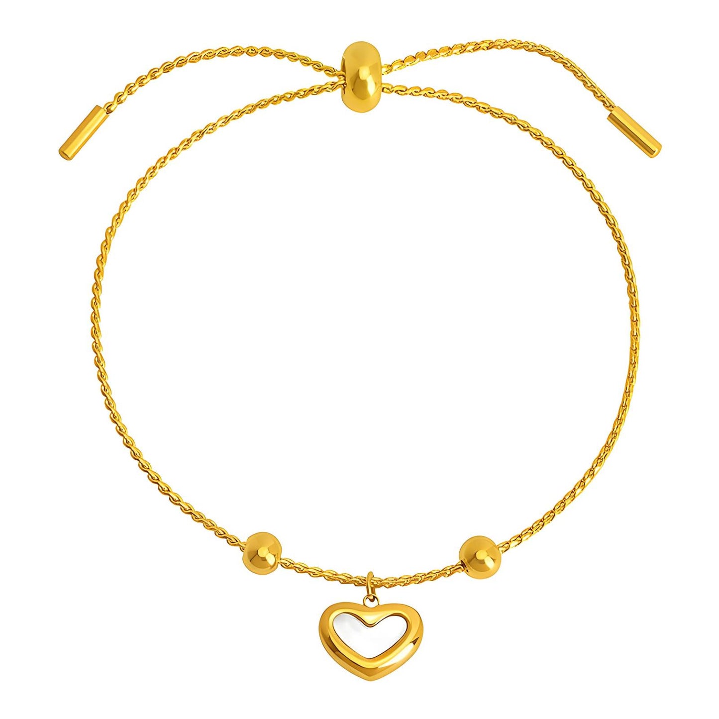18K gold plated Stainless steel  Heart bracelet, Intensity (no.45)