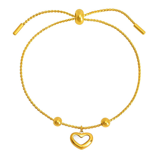 18K gold plated Stainless steel  Heart bracelet, Intensity (no.45)
