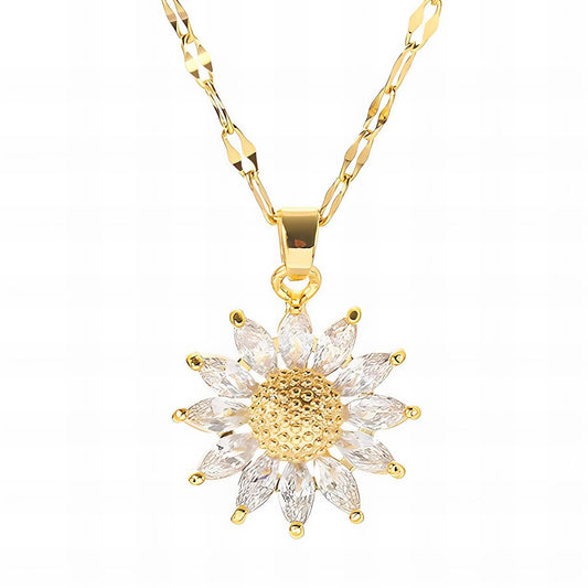18K gold plated Stainless steel  Flower necklace, Intensity (no.59)