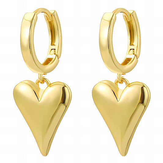18K gold plated Stainless steel  Hearts earrings, Intensity (no.9)
