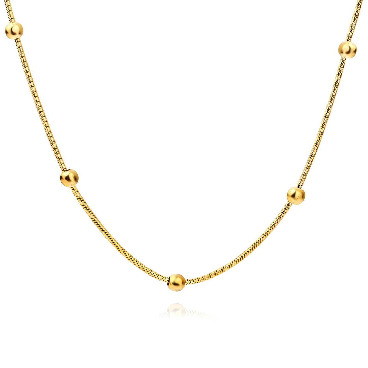 18K gold plated Stainless steel necklace, Intensity (no.3)