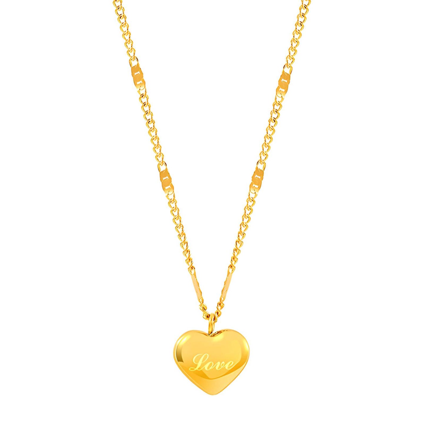 18K gold plated Stainless steel  Heart necklace, Intensity (no.15)