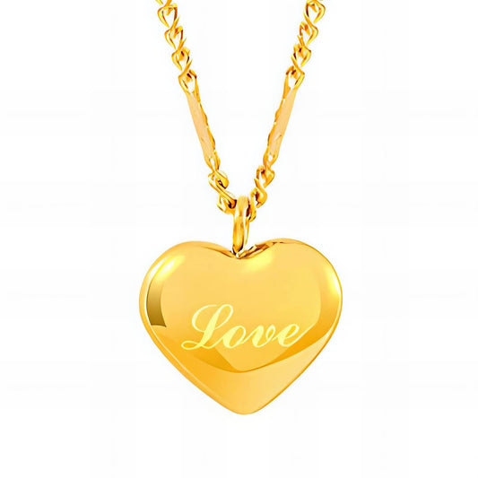 18K gold plated Stainless steel  Heart necklace, Intensity (no.15)