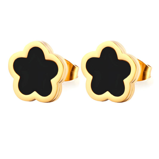 18K gold plated Stainless steel  Flowes earrings, Intensity (no.6)