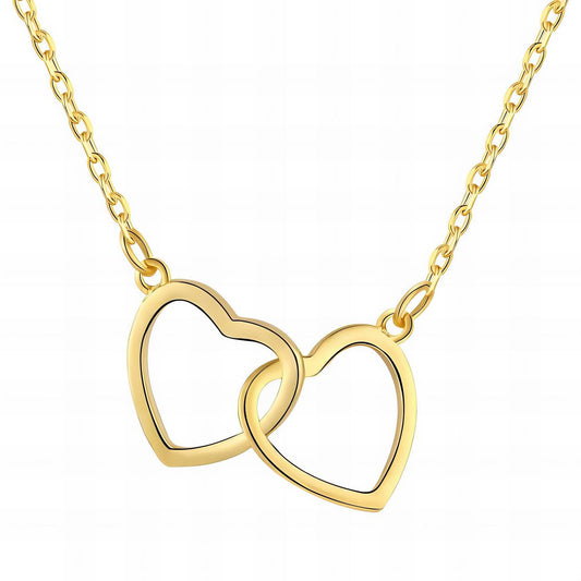 18K gold plated Stainless steel  Hearts necklace, Intensity (no.1)