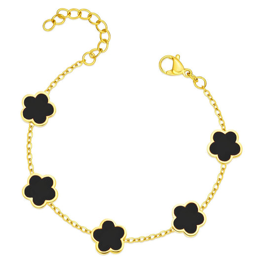 18K gold plated Stainless steel  Flower Meadow bracelet, Intensity(no.71)