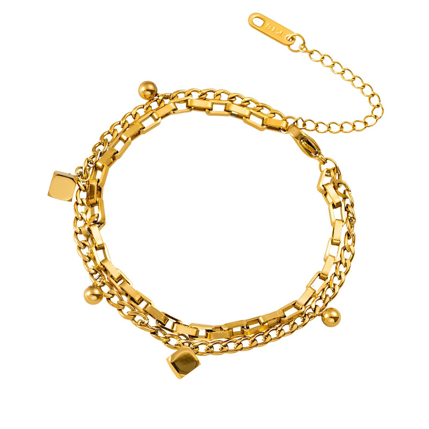 18K gold plated Stainless steel bracelet, Intensity (no.48)