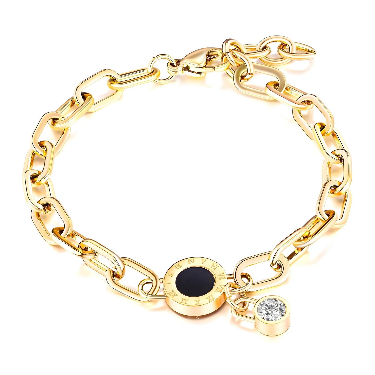 18K gold plated Stainless steel bracelet, Intensity (no.7)