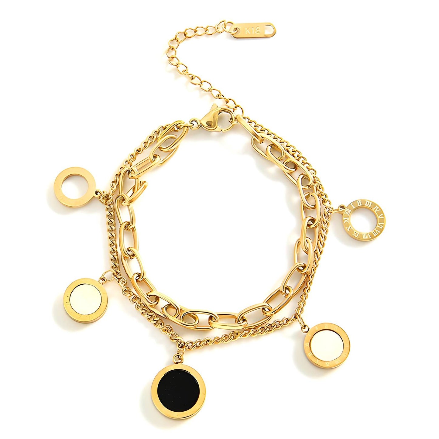 18K gold plated Stainless steel bracelet, Intensity (no.13)