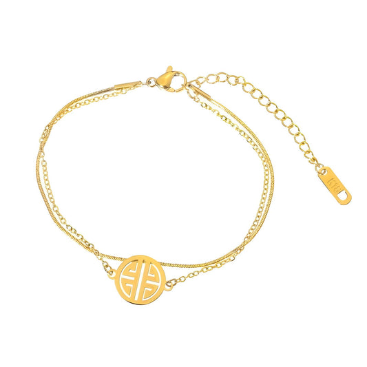 18K gold plated Stainless steel anklet, Intensity(no.75)