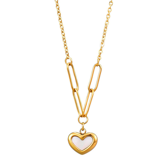 18K gold plated Stainless steel  Hearts necklace, Intensity(no.94)