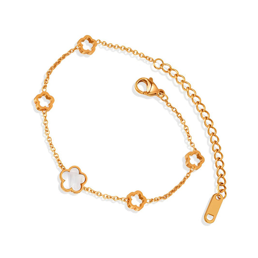 18K gold plated Stainless steel  Flower Meadow bracelet, Intensity (no.42)