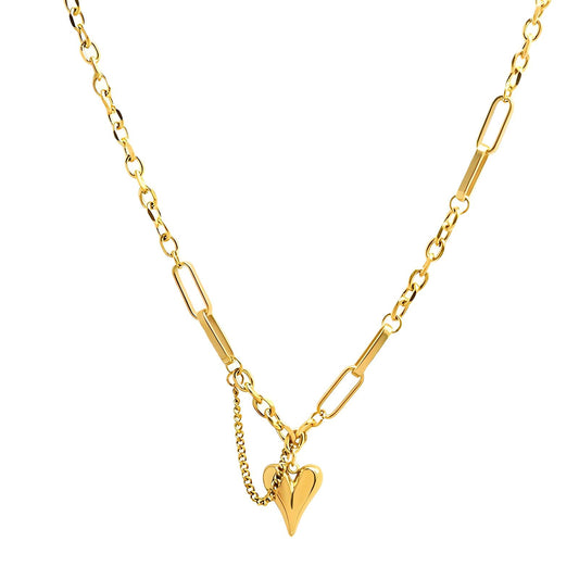18K gold plated Stainless steel  Heart necklace, Intensity (no.61)