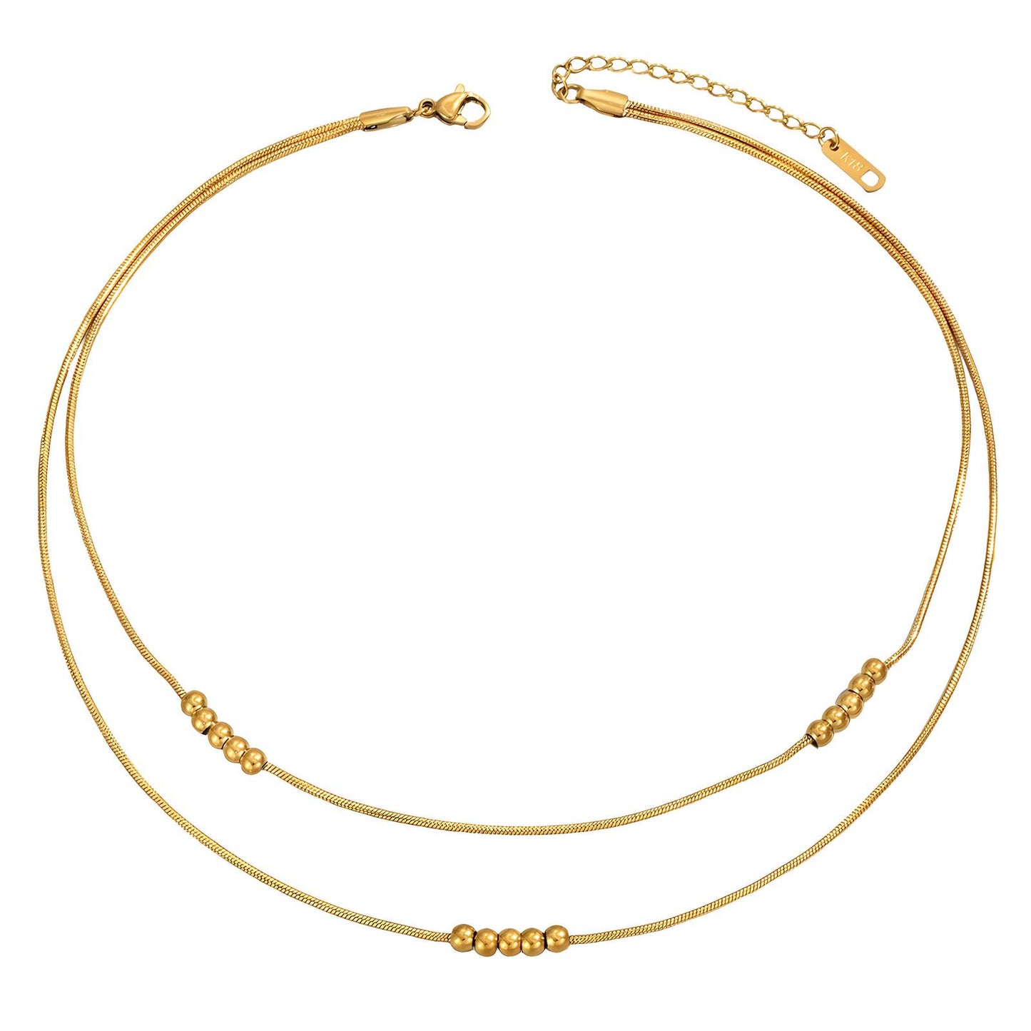 18K gold plated Stainless steel necklace, Intensity(no.64)