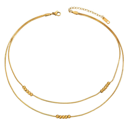 18K gold plated Stainless steel necklace, Intensity(no.64)