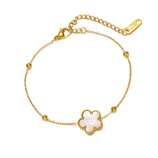 18K gold plated Stainless steel  Flower bracelet, Intensity (no.46)