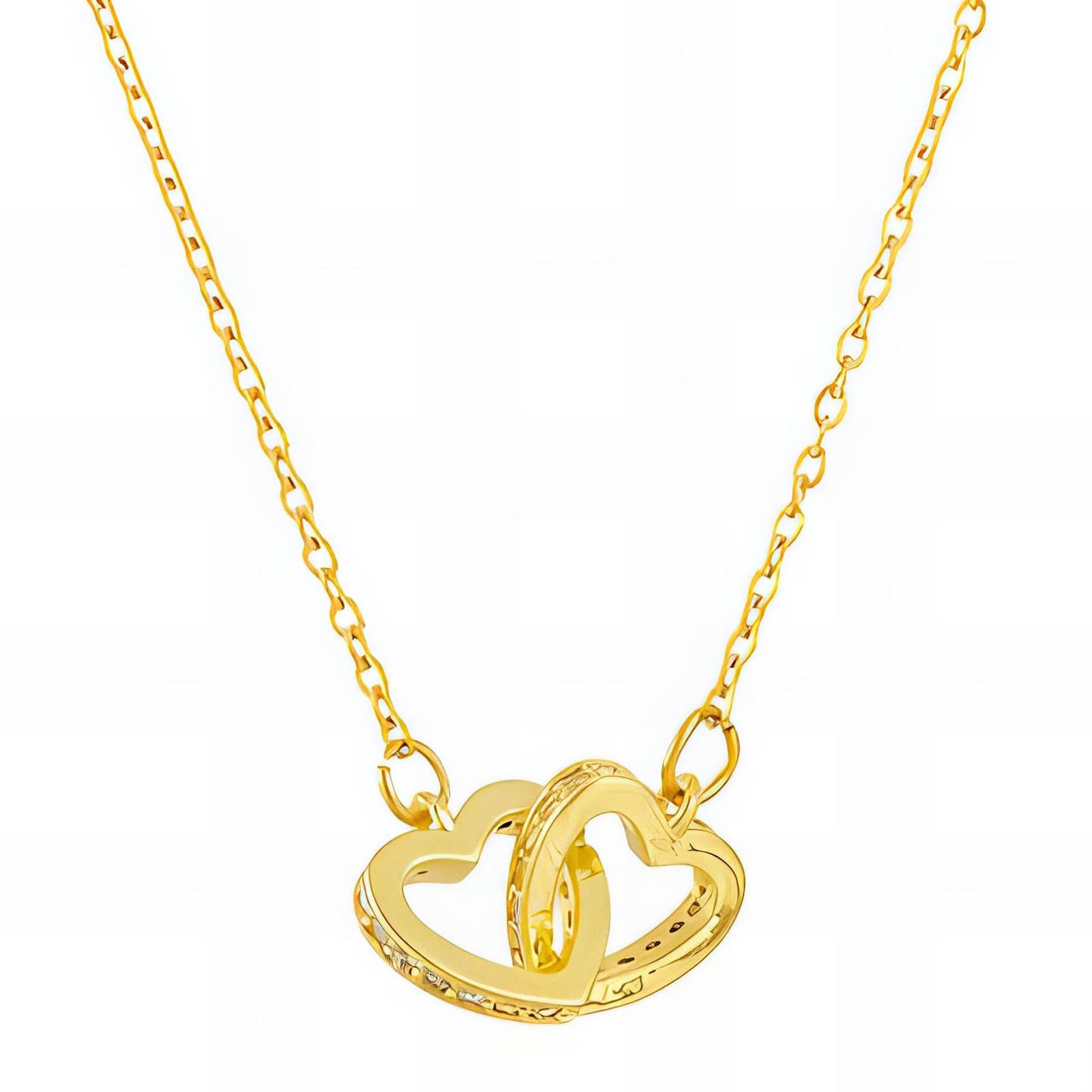 18K gold plated Stainless steel  Hearts necklace, Intensity (no.43)