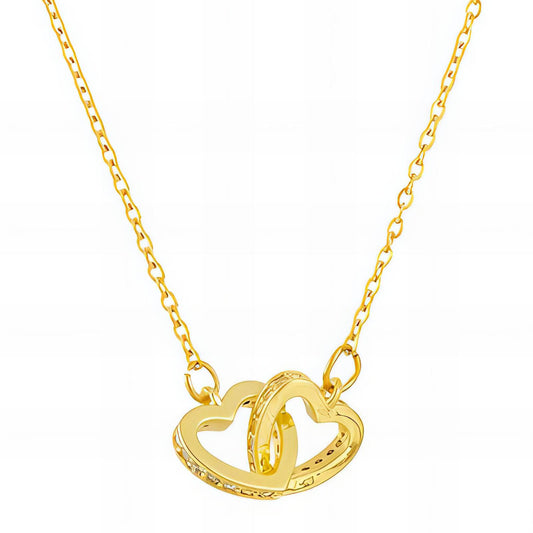 18K gold plated Stainless steel  Hearts necklace, Intensity (no.43)