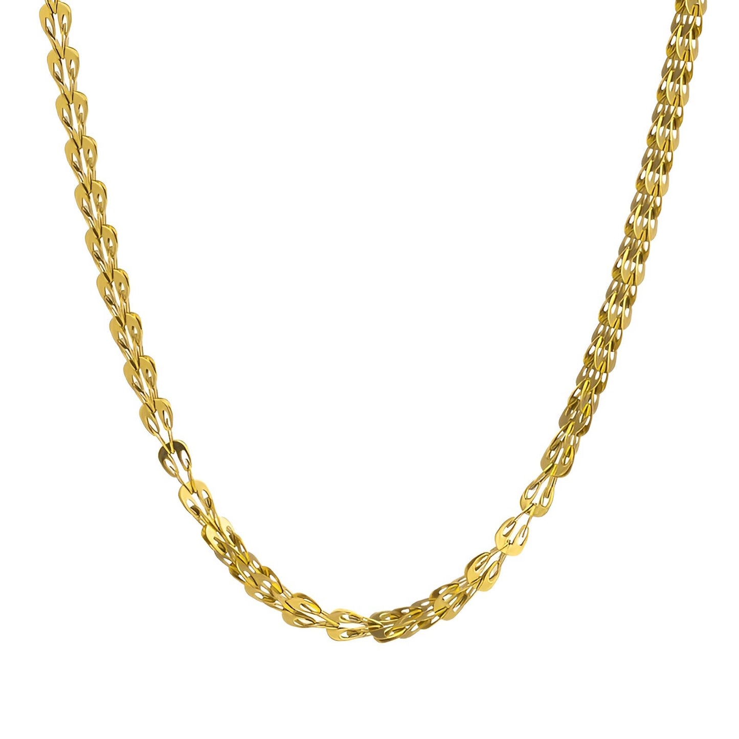 18K gold plated Stainless steel necklace, Intensity(no.106)