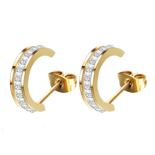 18K gold plated Stainless steel earrings, Intensity (no.26)